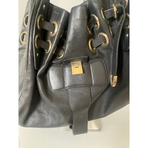 Jimmy Choo Y2K Ramona Black Satchel Shoulder Bag with Gold Hardware - Picture 4 of 7